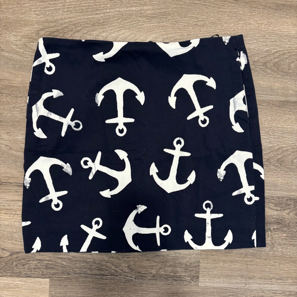 J. Crew Navy Anchor Print Skirt